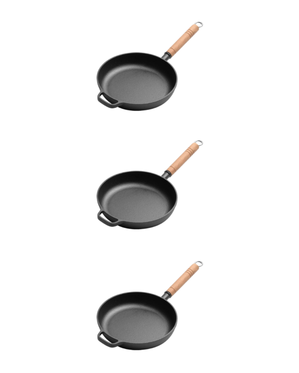 Set of 3 Jymerocan Cast Iron Skillets